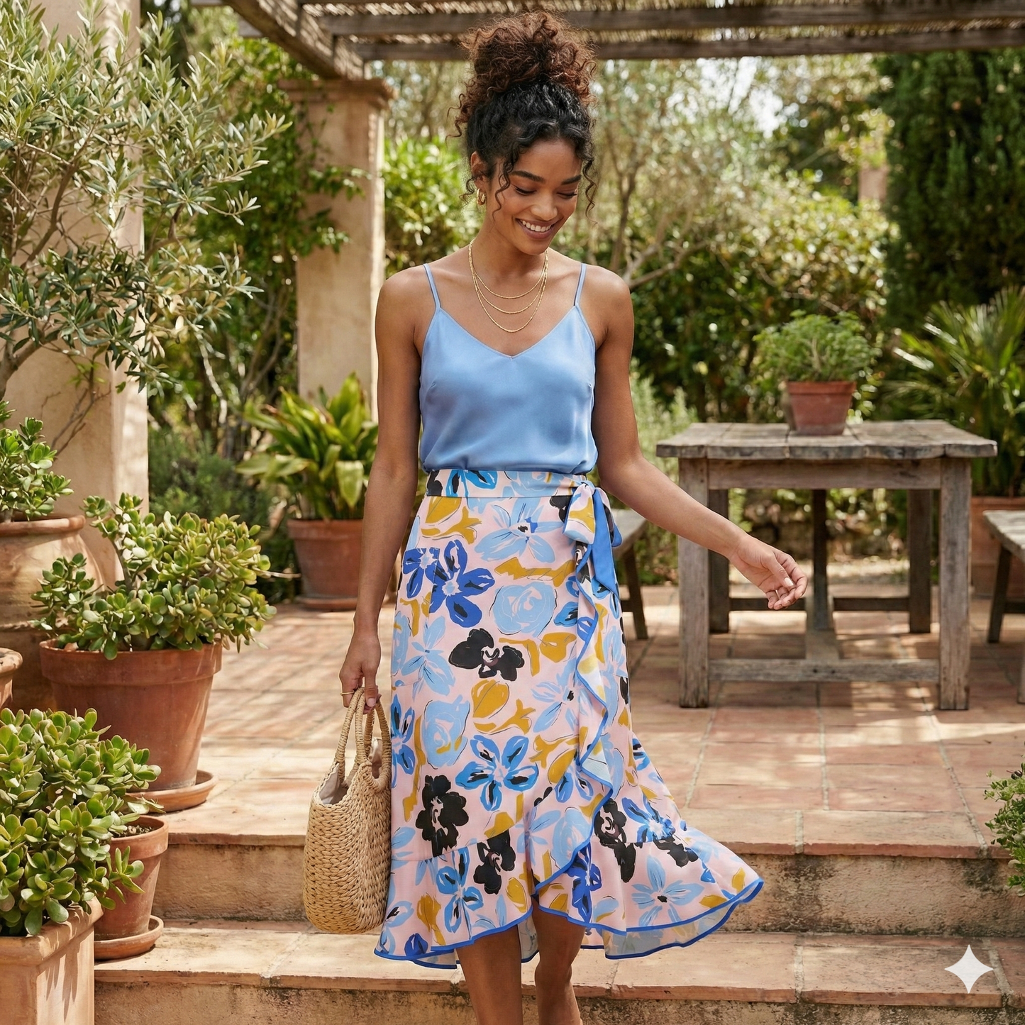 Brøgger Bold Floral Midi Wrap Skirt - UK 14