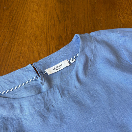 GCfontana Cornflower Blue, Pure Linen Top - EU 40 / UK 12