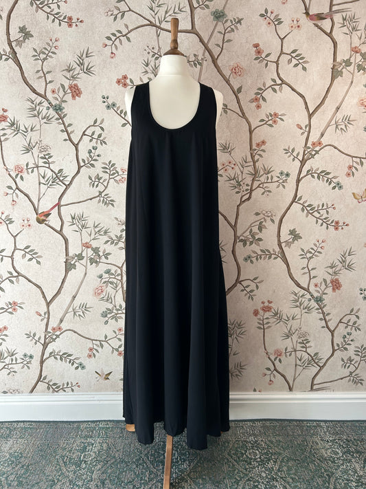 Helmut Lang Black Fluid Maxi Dress - Medium (Uk 10 - 12)