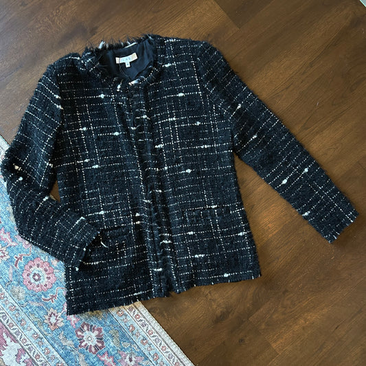 IRO Black Boucle Tweed Jacket - FR 40 (UK 10 12)