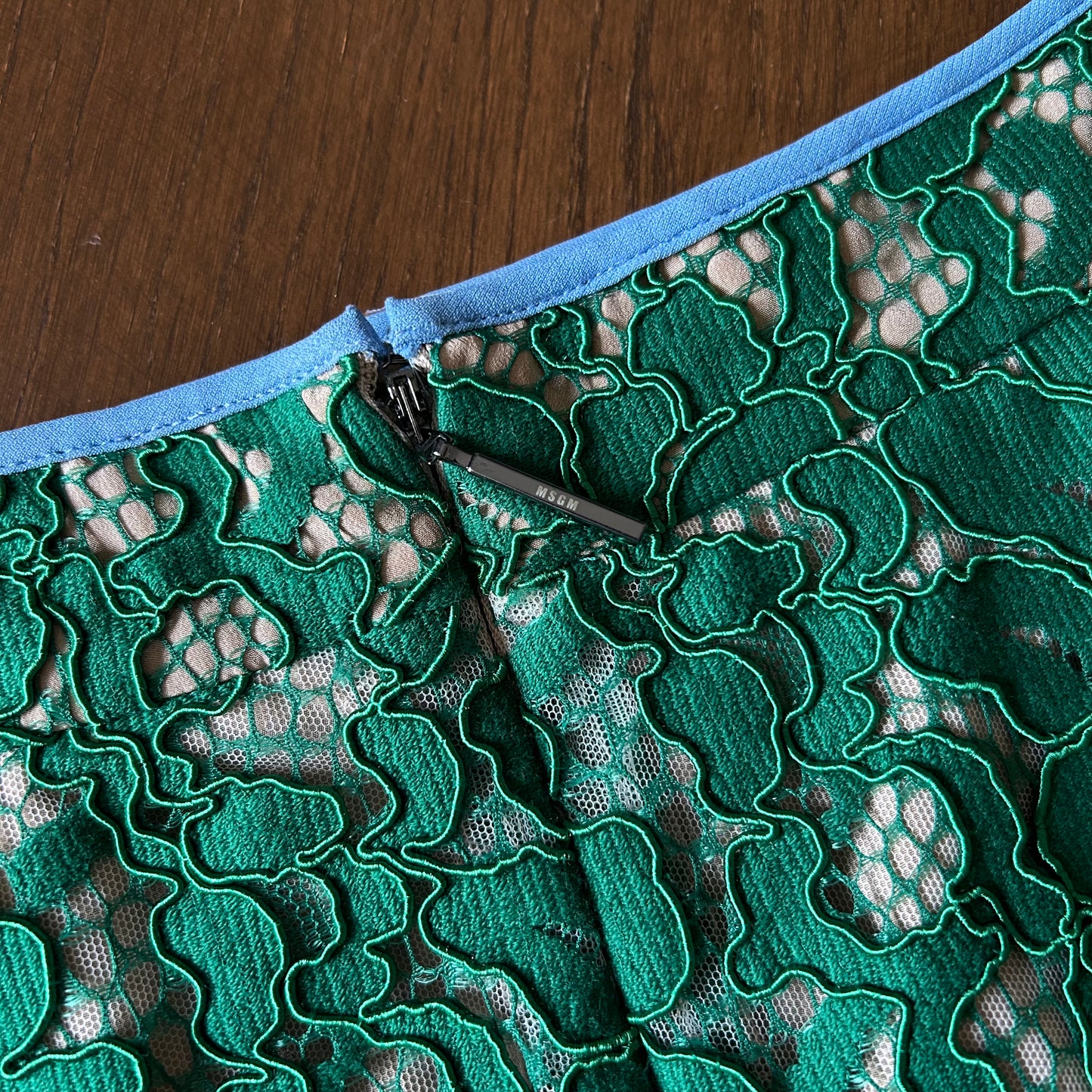 MSGM Green Corded Lace Mini Skirt - IT 44 (UK 12)