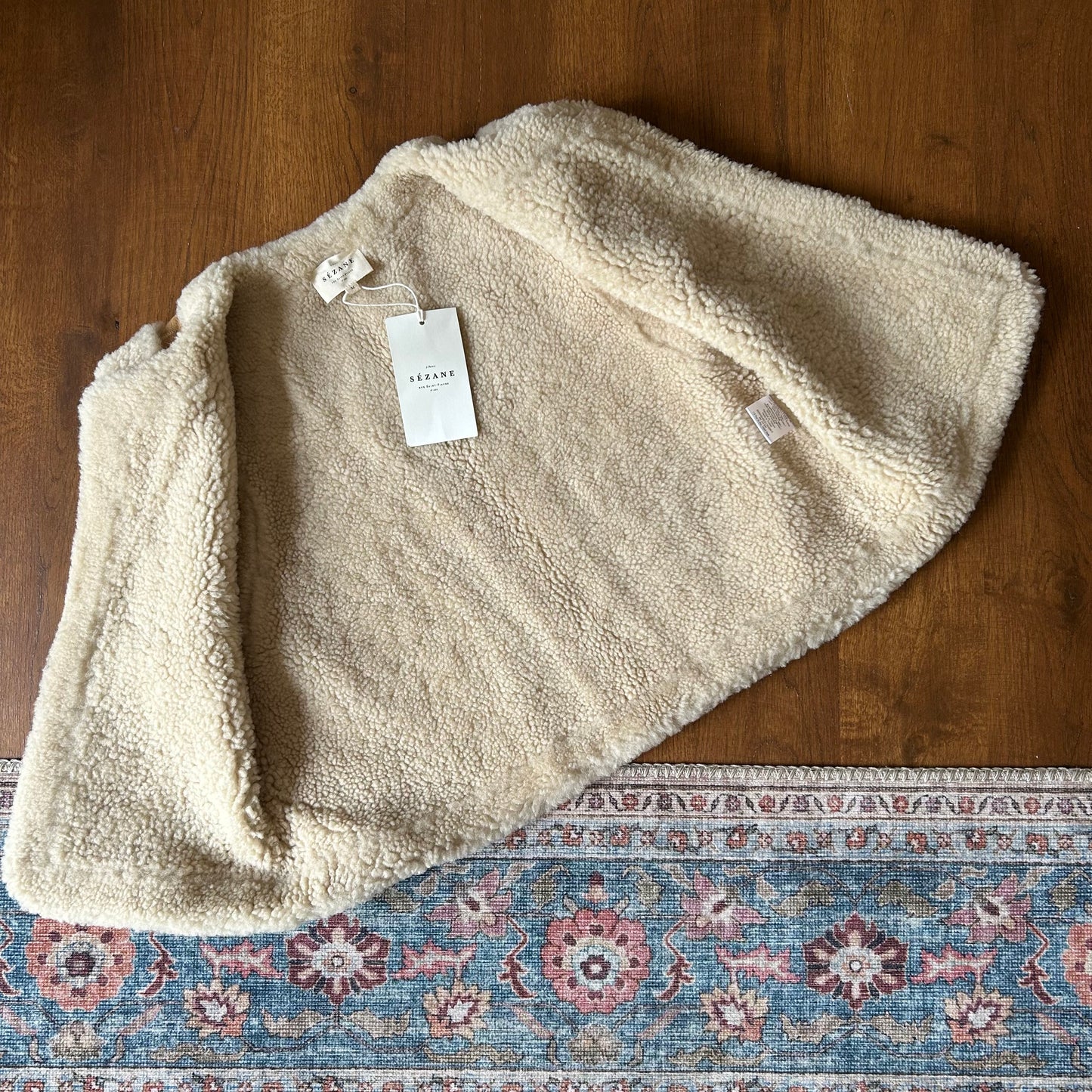 Sézane Caramel / Ecru Sheepskin and Shearling Gilet - Medium - With Tags