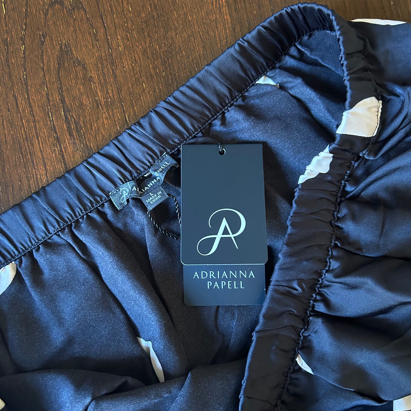 Adrianna Papell Black And Champagne Polka Dot Midi Skirt - Large (Uk 16 18)