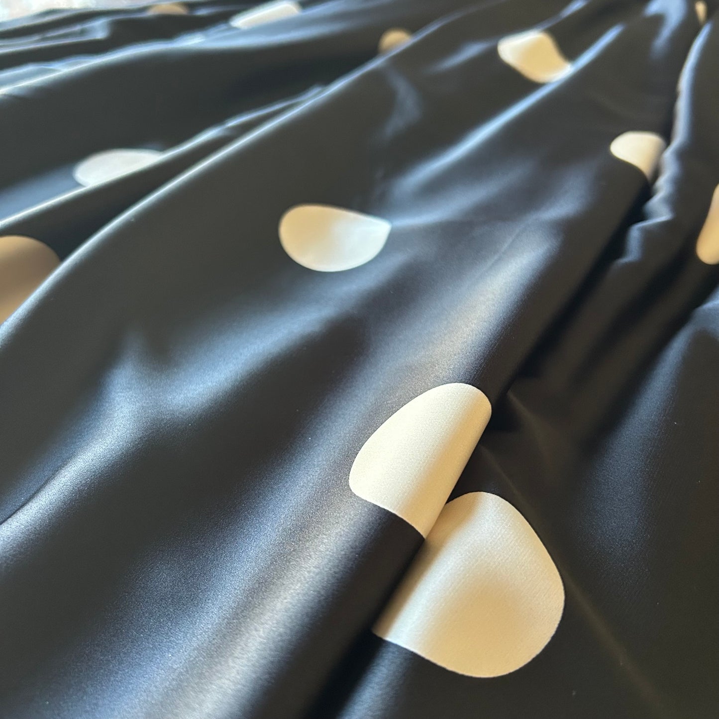 Adrianna Papell Black And Champagne Polka Dot Midi Skirt - Large (Uk 16 18)