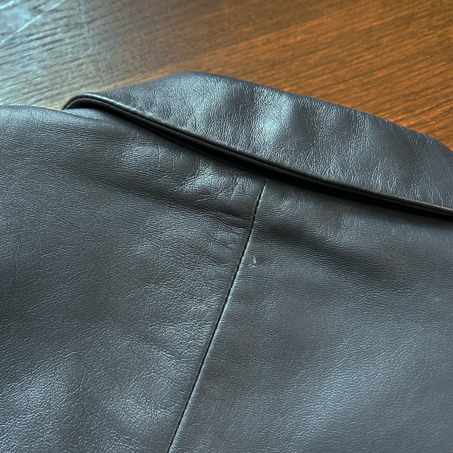 Vintage Armani Collezioni Dark Grey Leather Blazer - IT 42 (UK 10)