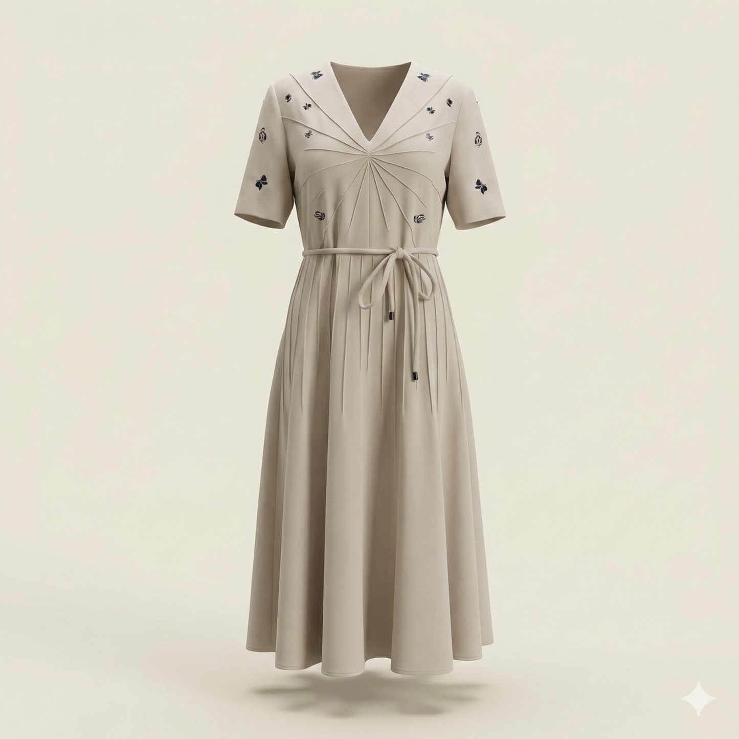 Bottega Veneta Butterfly-Embroidered Crepe Midi Dress - IT 44 (UK 10 12)