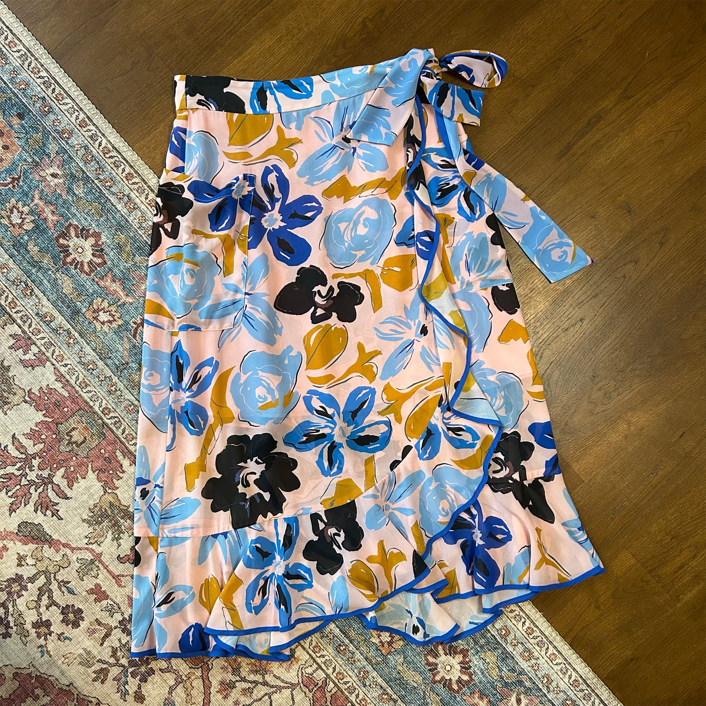 Brøgger Bold Floral Midi Wrap Skirt - UK 14