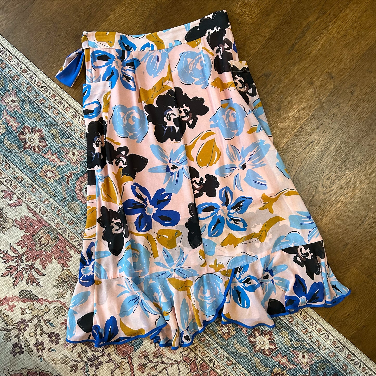 Brøgger Bold Floral Midi Wrap Skirt - UK 14
