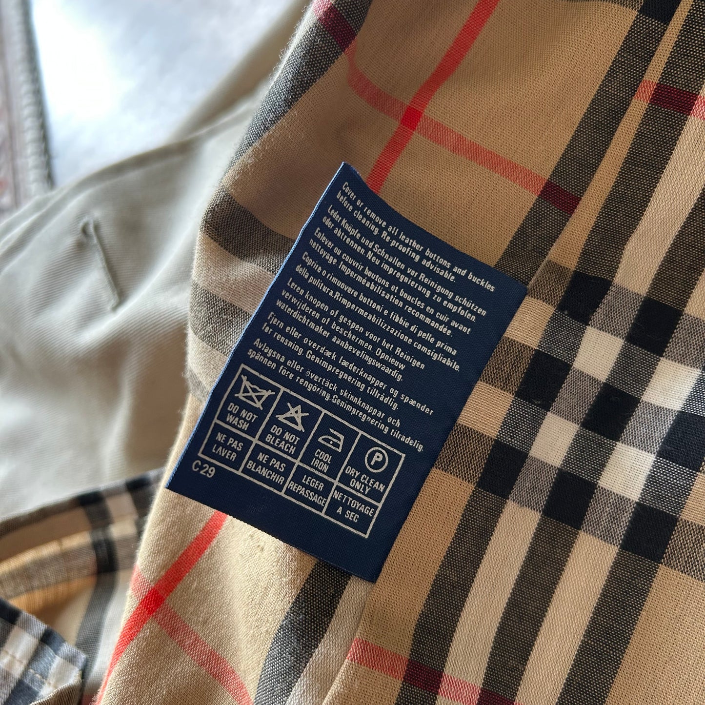 Vintage Burberrys' Stone Balmacaan Trench Coat - UK 10 (Oversized Fit)