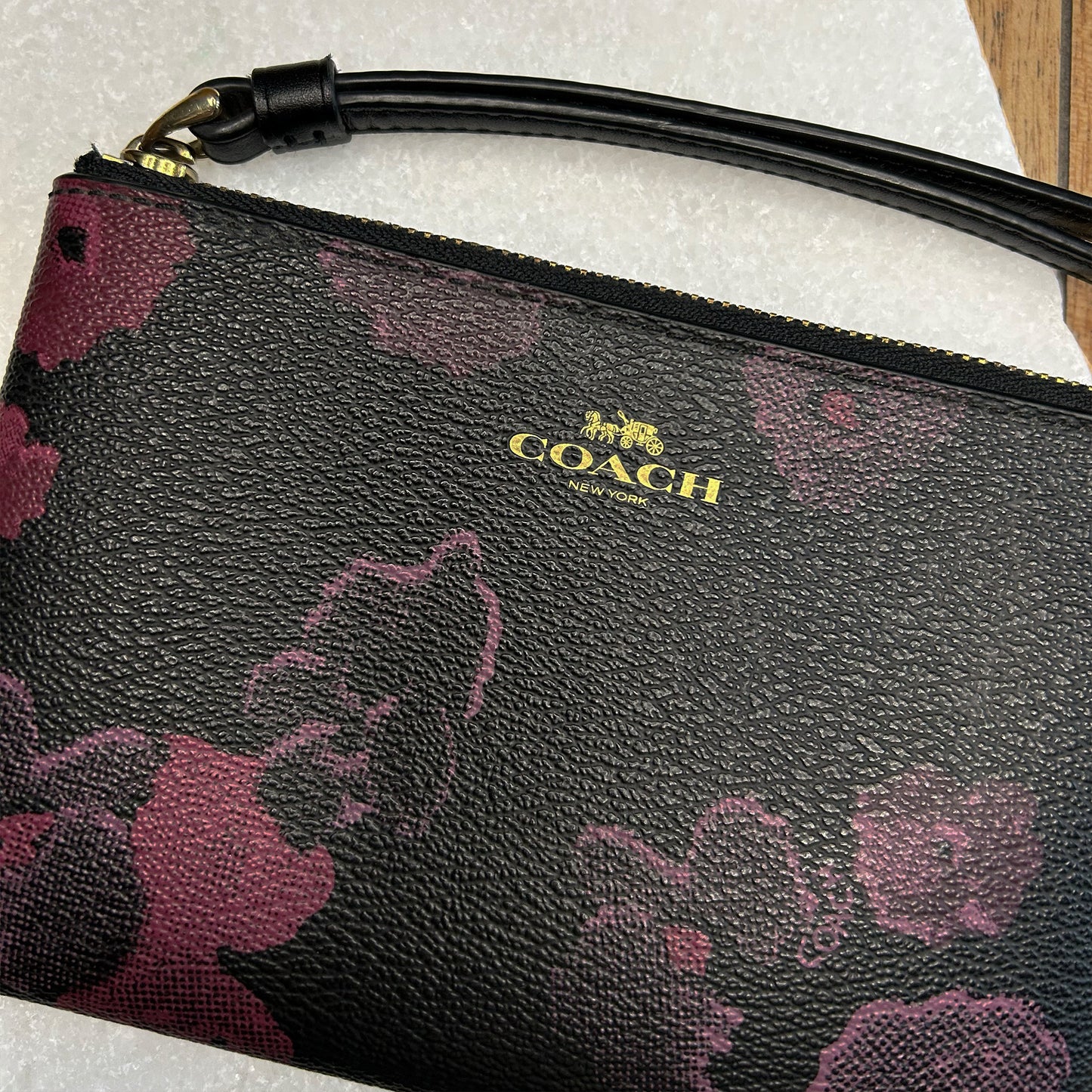 Coach Pebbled Leather, Floral Design Purse