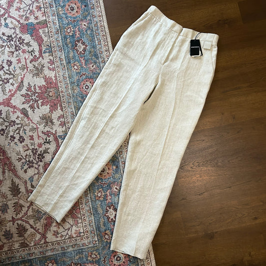 Emporio Armani Herringbone Linen Trousers - EU 46 (UK 12 14)