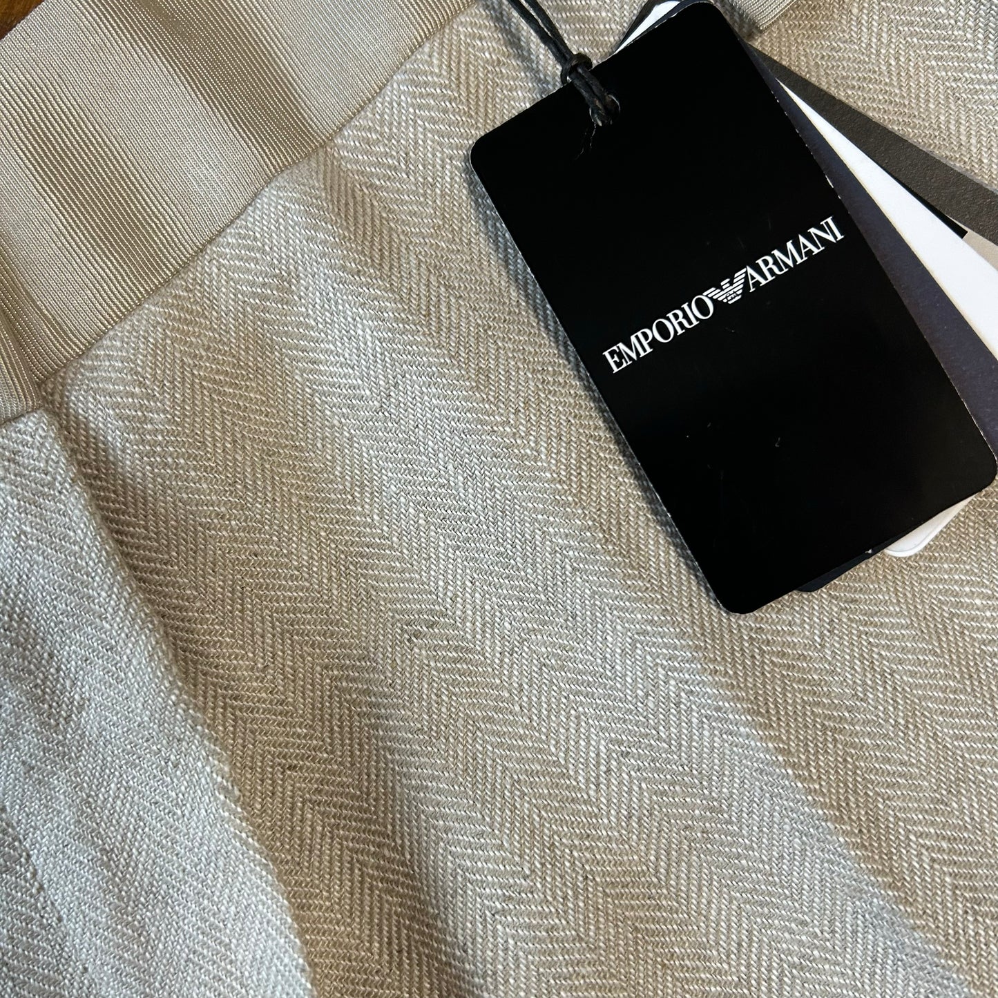 Emporio Armani Herringbone Linen Trousers - EU 46 (UK 12 14)