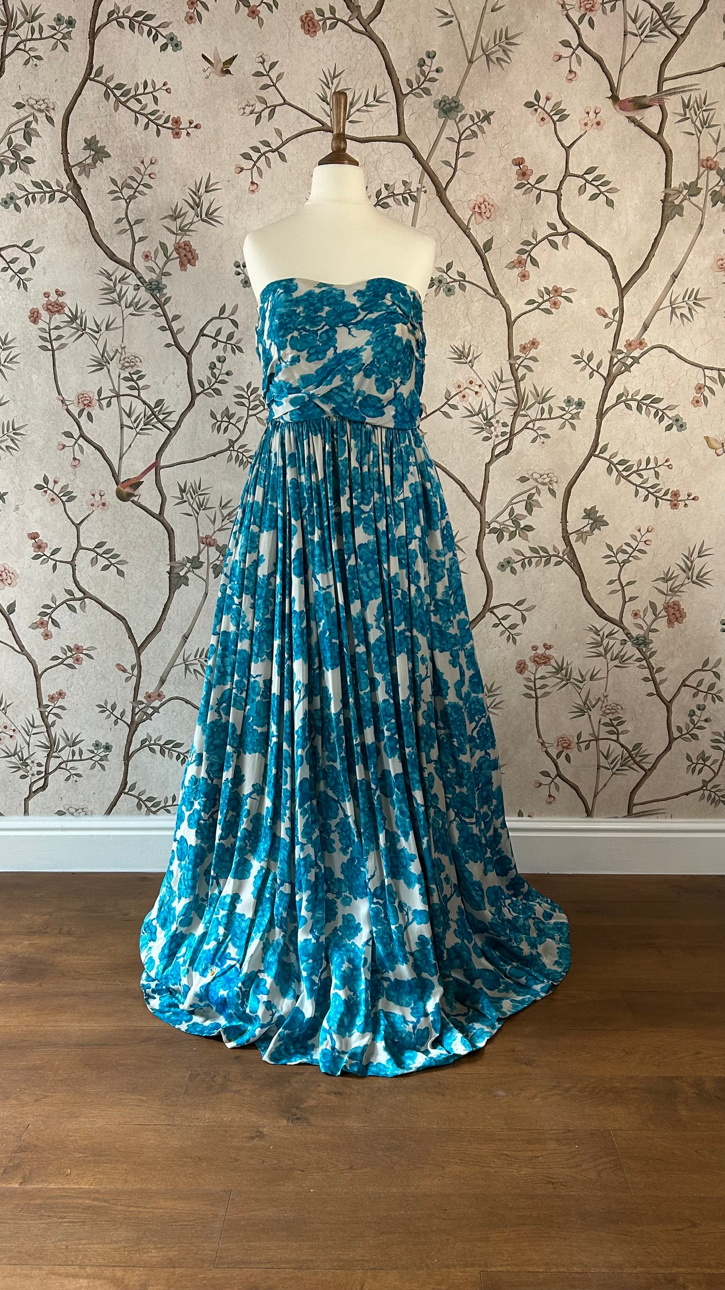 1950s Vintage Frank Usher Floral Patterned Ballgown - UK 10