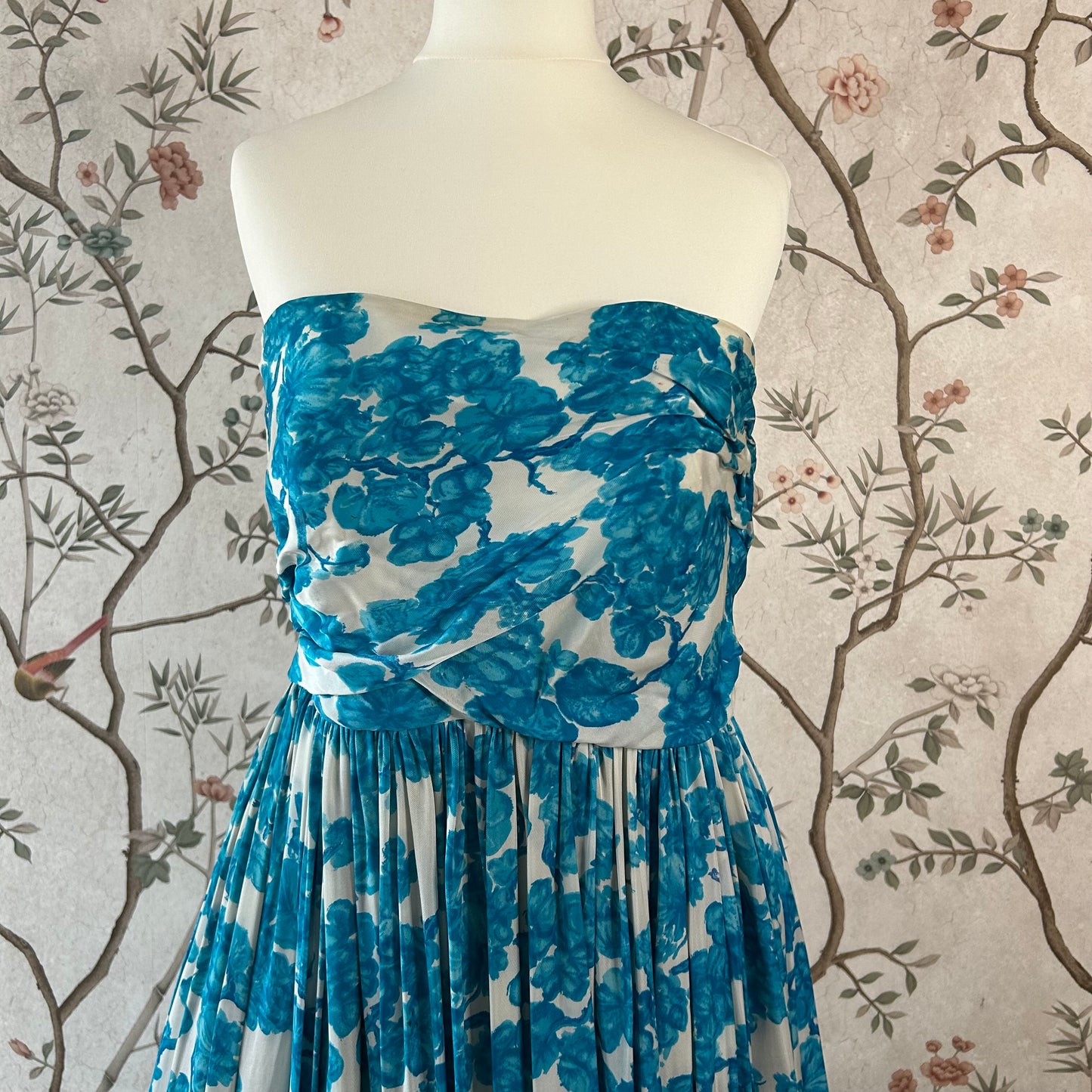 1950s Vintage Frank Usher Floral Patterned Ballgown - UK 10