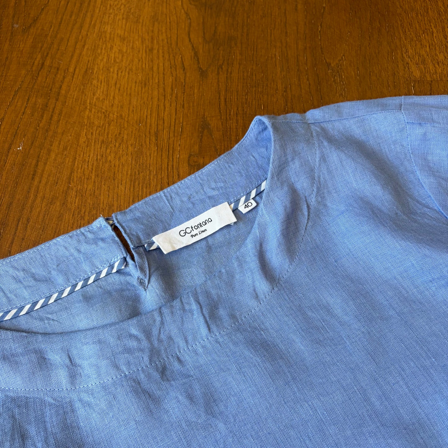 GCfontana Cornflower Blue, Pure Linen Top  - EU 40 / UK 12