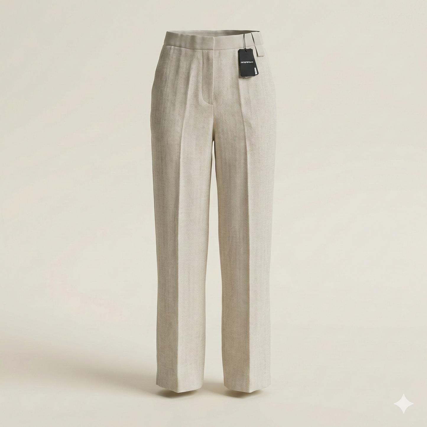 Emporio Armani Herringbone Linen Trousers - EU 46 (UK 12 14)