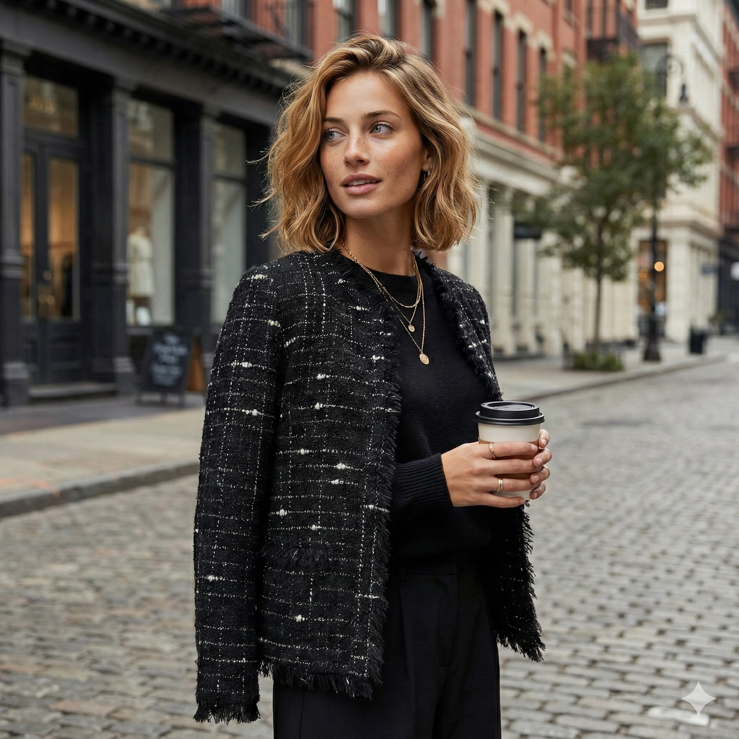 IRO Black Boucle Tweed Jacket - FR 40 (UK 10 12)
