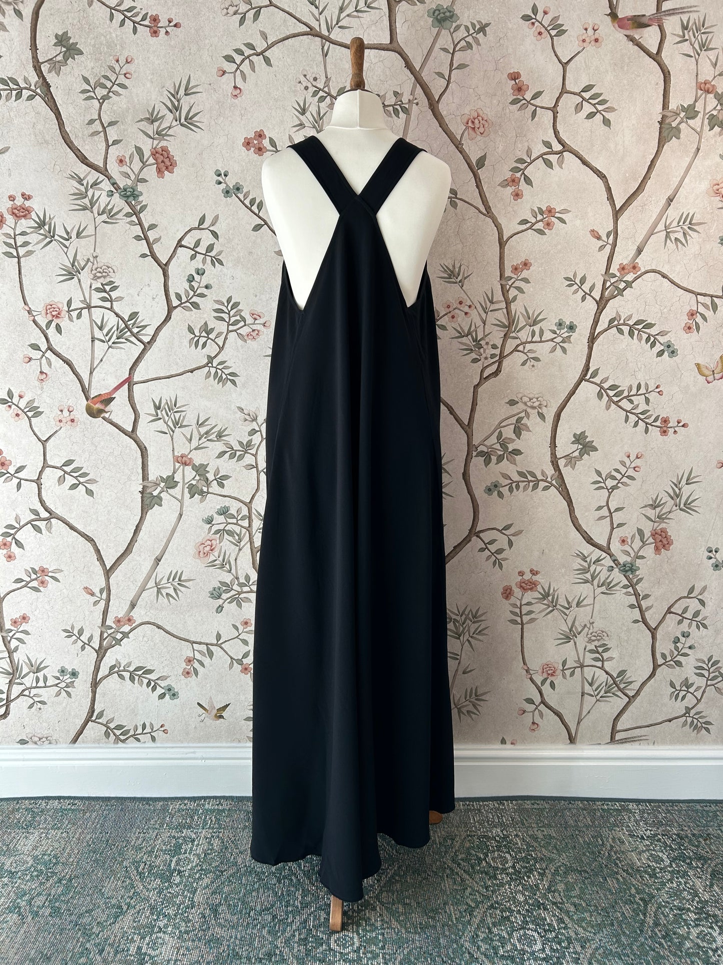 Helmut Lang Black Fluid Maxi Dress - Medium (Uk 10 - 12)