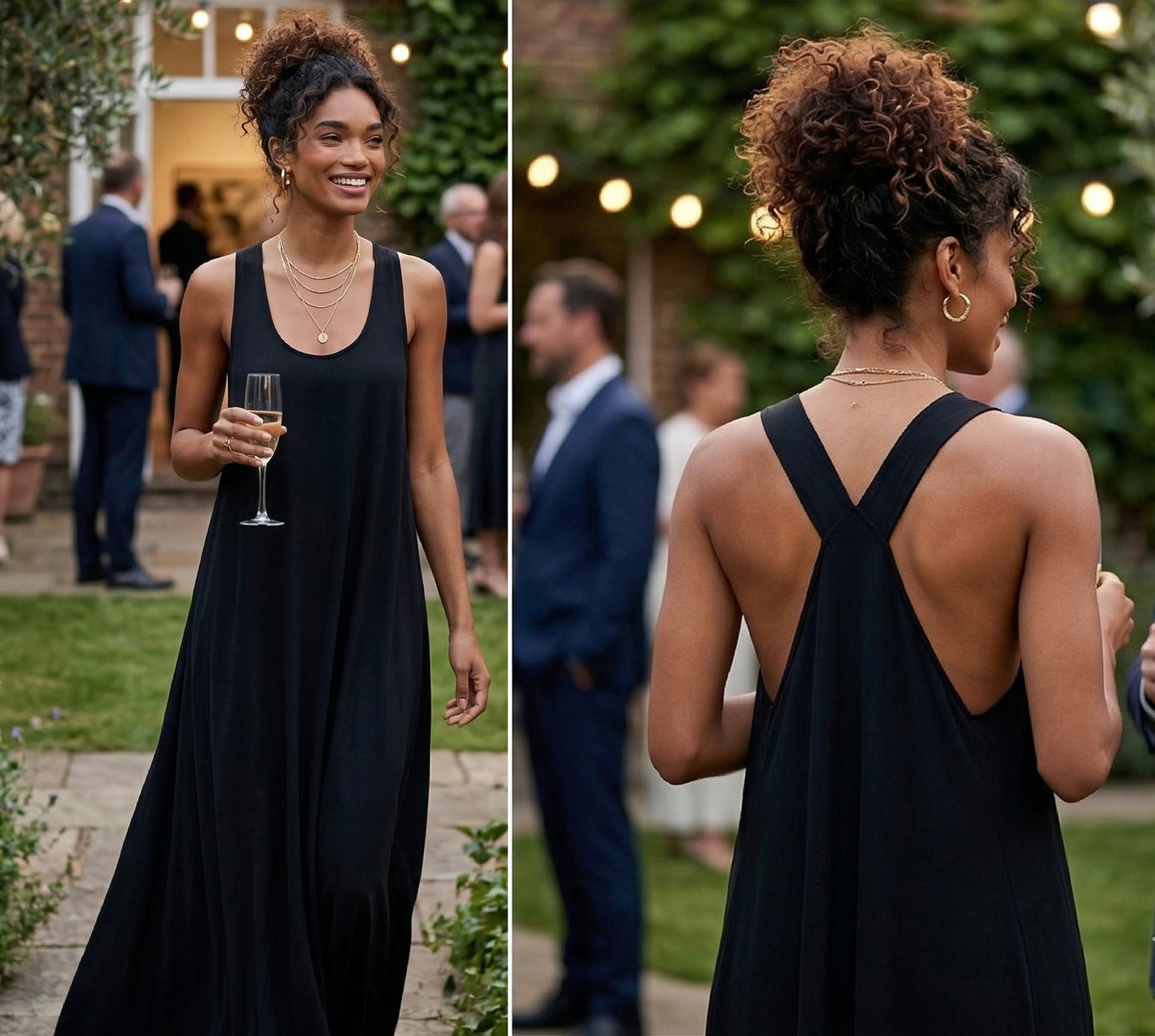 Helmut Lang Black Fluid Maxi Dress - Medium (Uk 10 - 12)