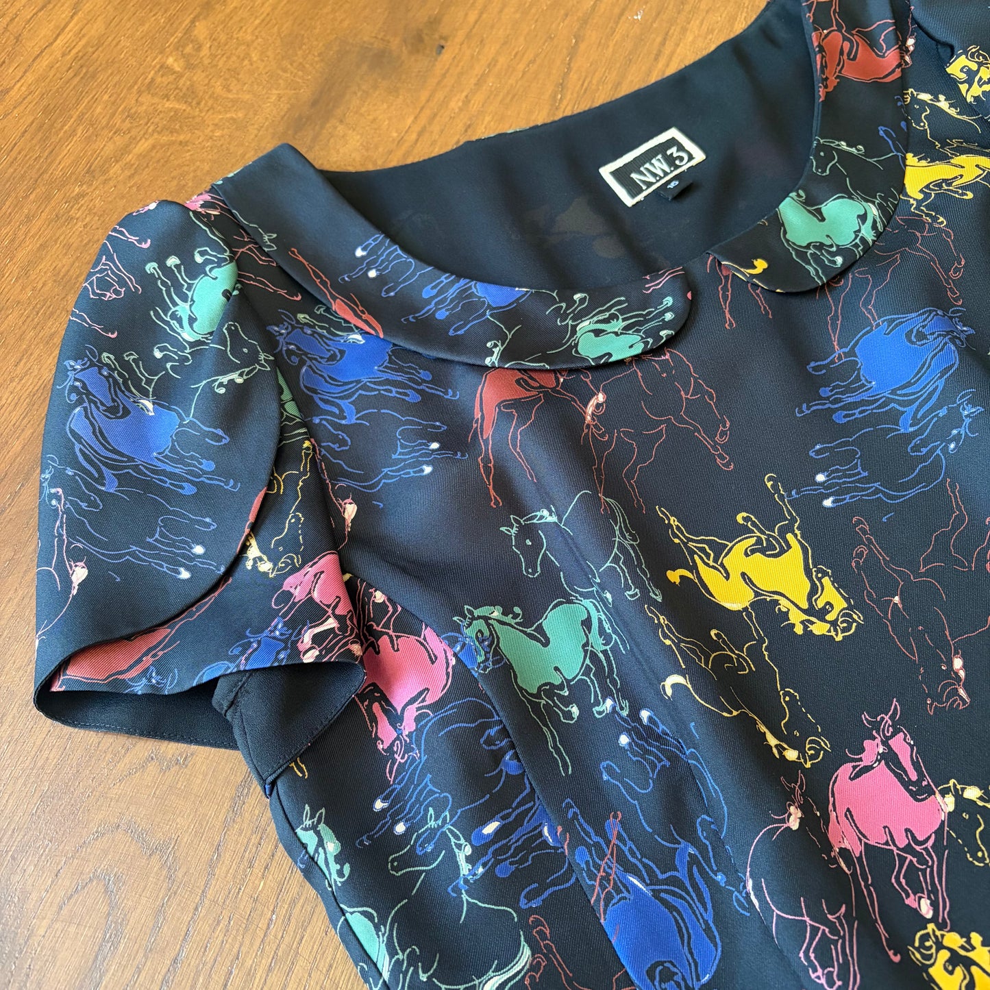 Hobbs NW3 Silk Equestrian Print Dress - UK 10