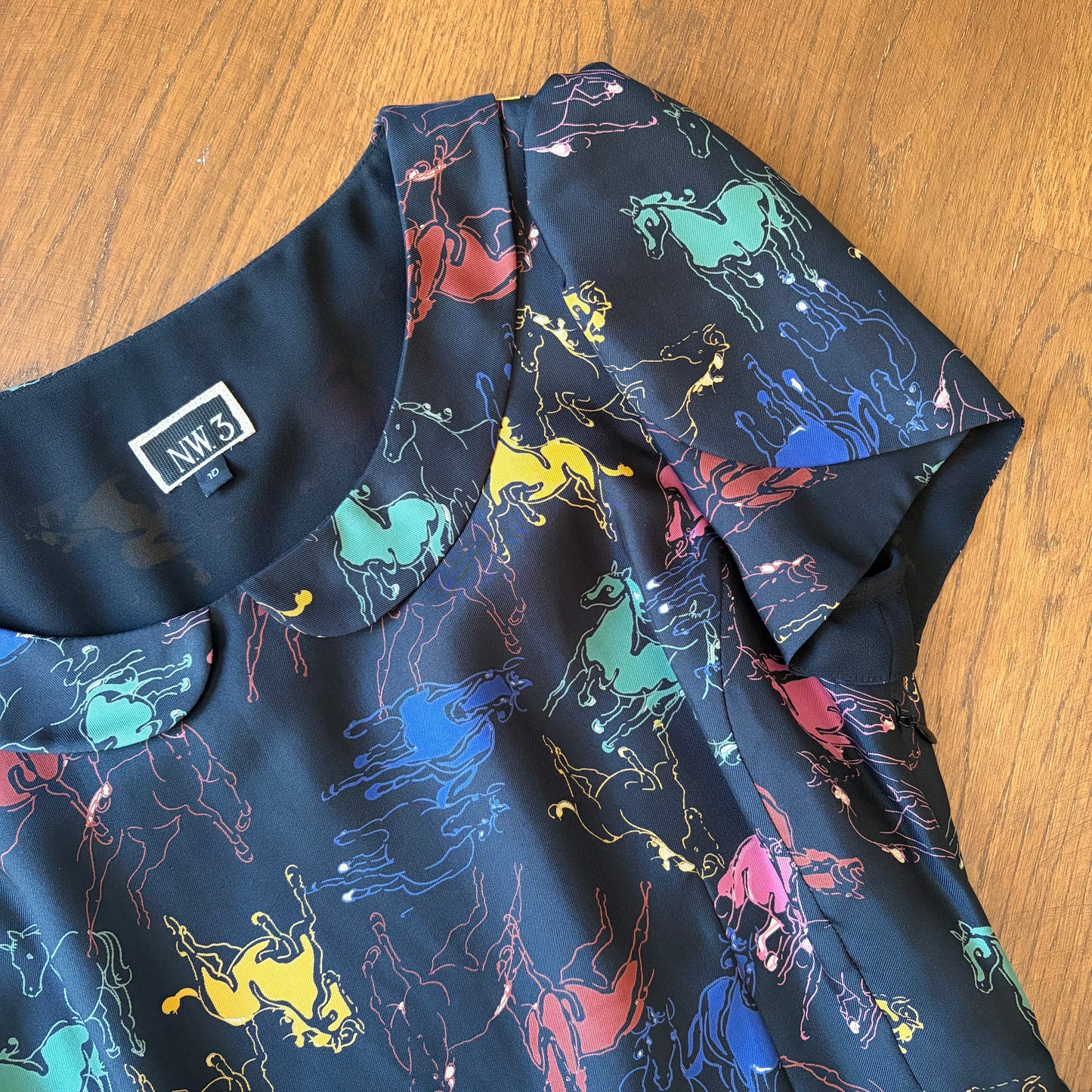Hobbs NW3 Silk Equestrian Print Dress - UK 10