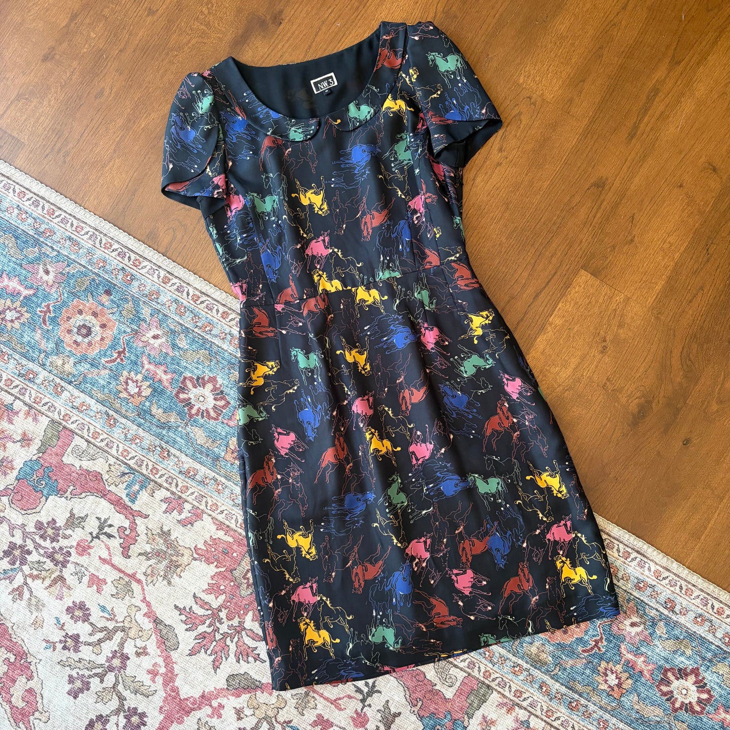 Hobbs NW3 Silk Equestrian Print Dress - UK 10