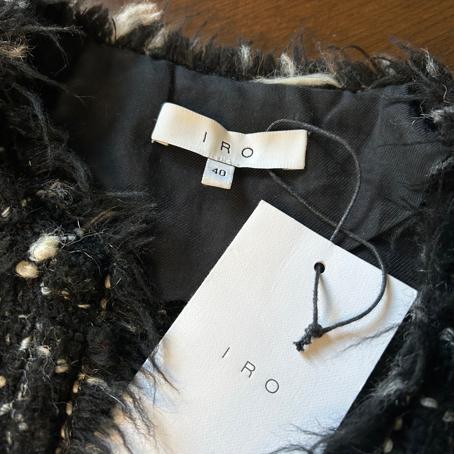 IRO Black Boucle Tweed Jacket - FR 40 (UK 10 12)