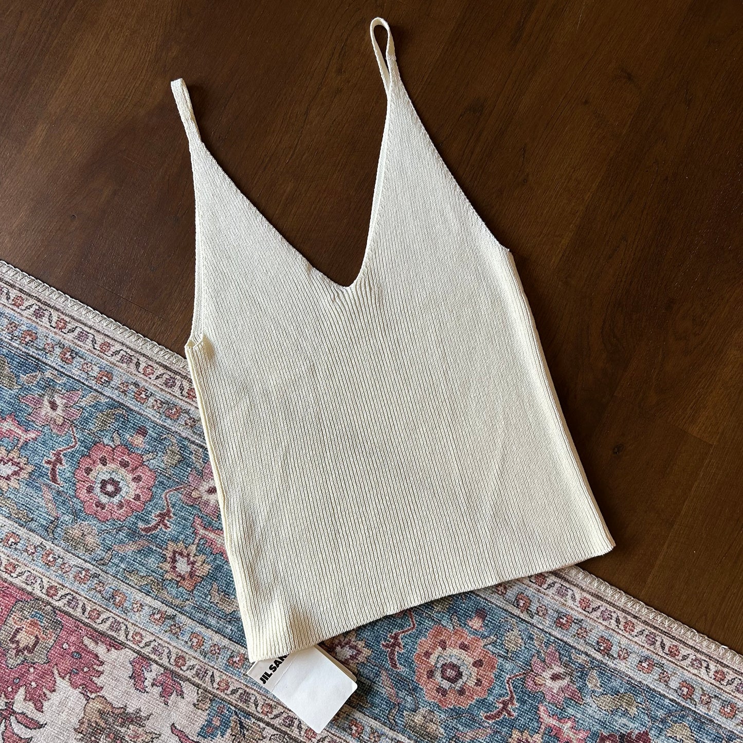 Jil Sander Cream Knitted Camisole Top - DE 38 (UK 12)