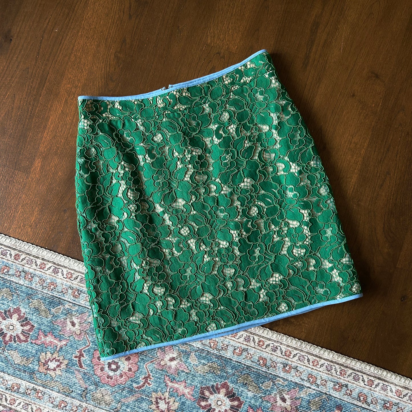 MSGM Green Corded Lace Mini Skirt - IT 44 (UK 12)