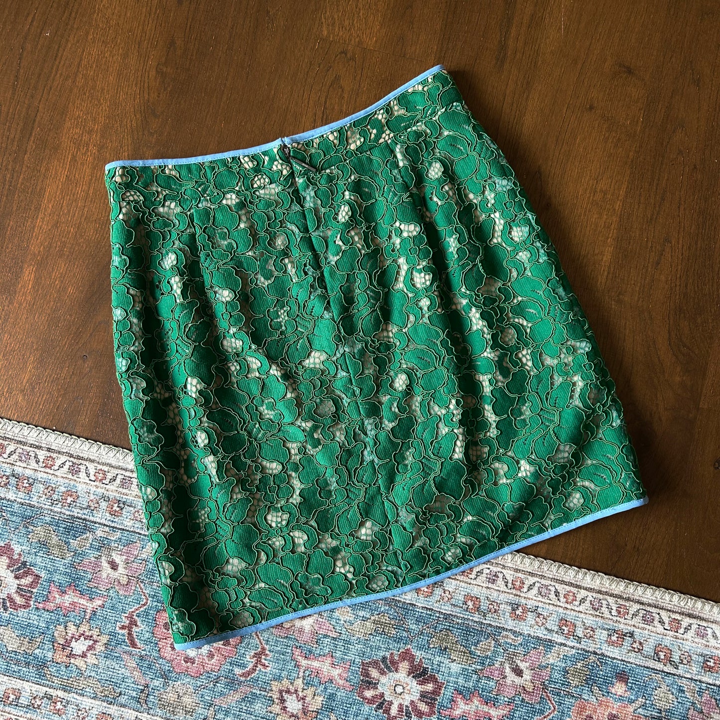 MSGM Green Corded Lace Mini Skirt - IT 44 (UK 12)