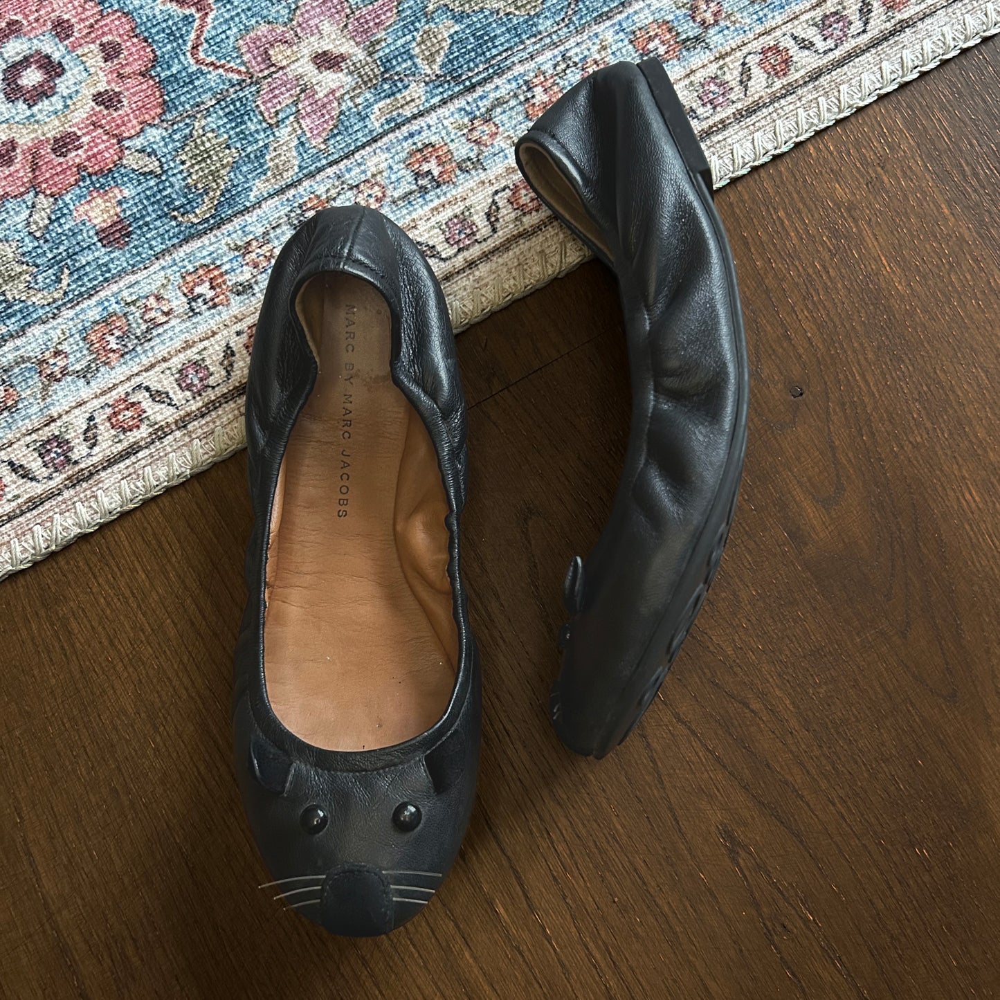 Marc By Marc Jacobs Leather Mouse Ballerina Flats - EU 37.5 (UK 4.5)