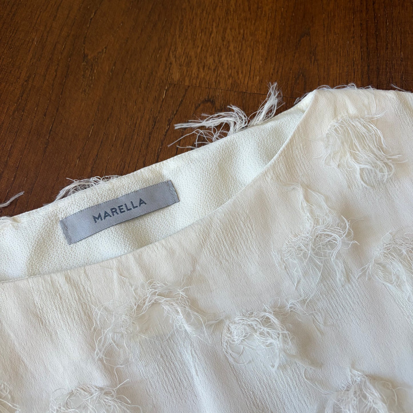 Marella Cream Eyelash Textured Top - UK 8 / 10