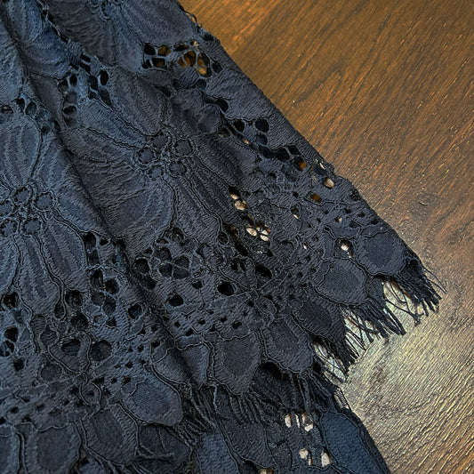 Next Tiered Black Lace Midi Skirt - UK 10