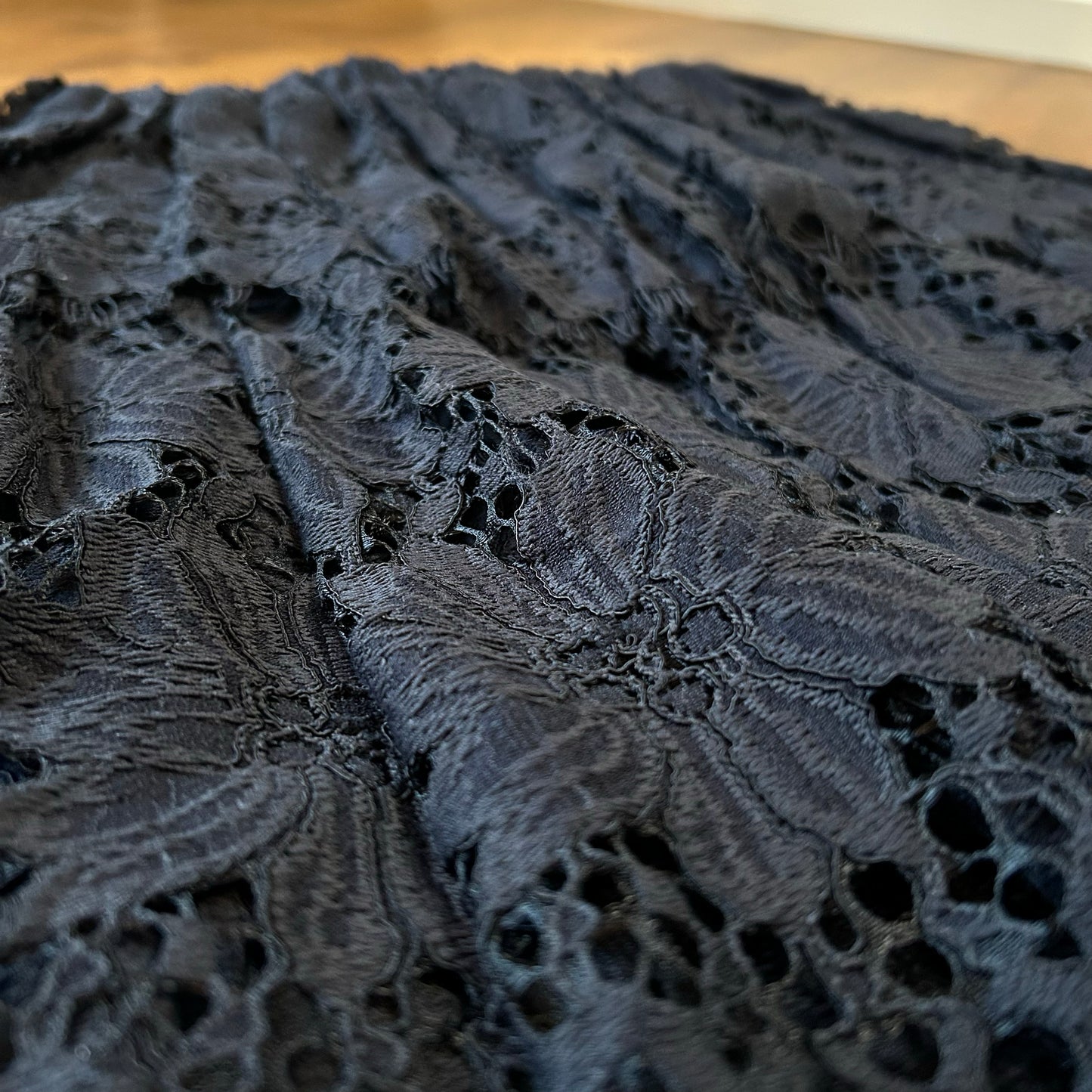 Next Tiered Black Lace Midi Skirt - UK 10