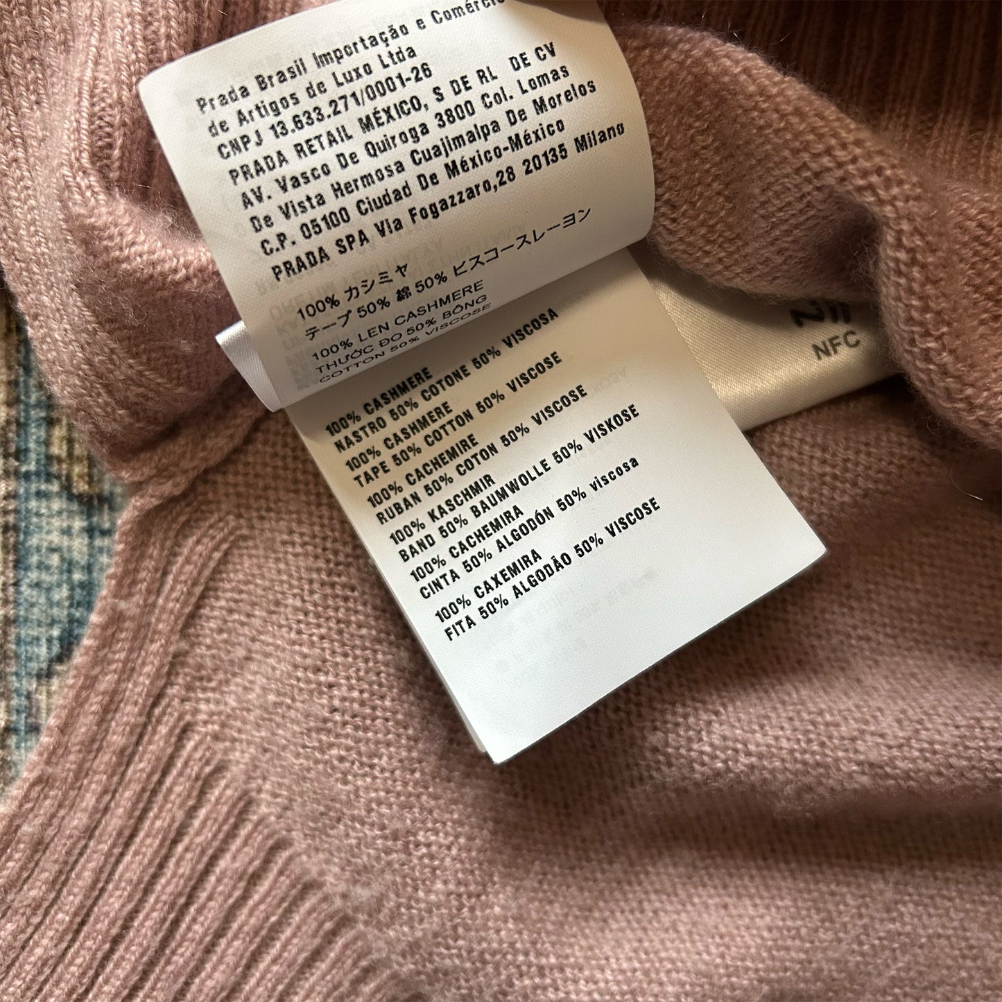 Prada Dusky Pink Cashmere Lightweight Jumper - Size 42 (UK 10)