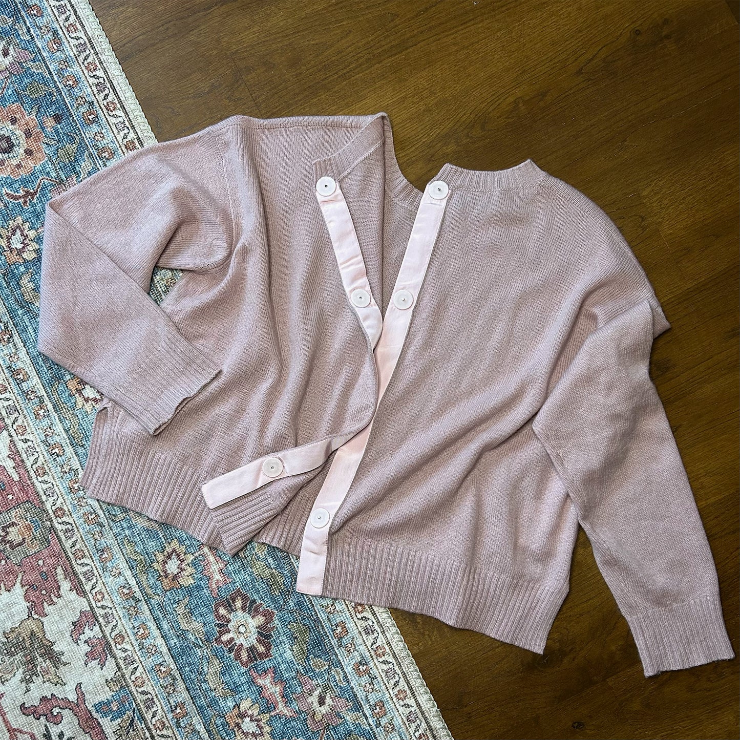Prada Dusky Pink Cashmere Lightweight Jumper - Size 42 (UK 10)