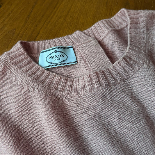Prada Dusky Pink Cashmere Lightweight Jumper - Size 42 (UK 10)