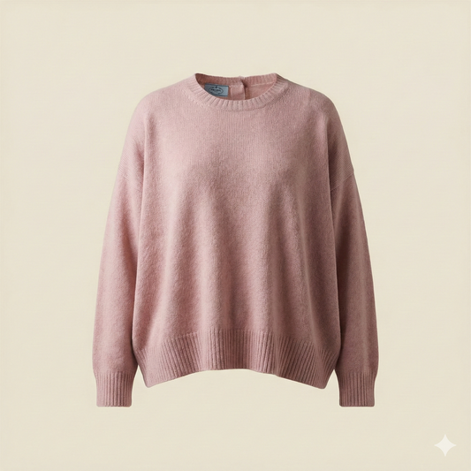 Prada Dusky Pink Cashmere Lightweight Jumper - Size 42 (UK 10)