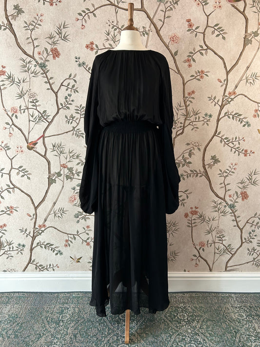 Rochas Paris Dramatic Balloon Sleeve Sheer Midaxi Dress - IT 42 (Uk 10 12)