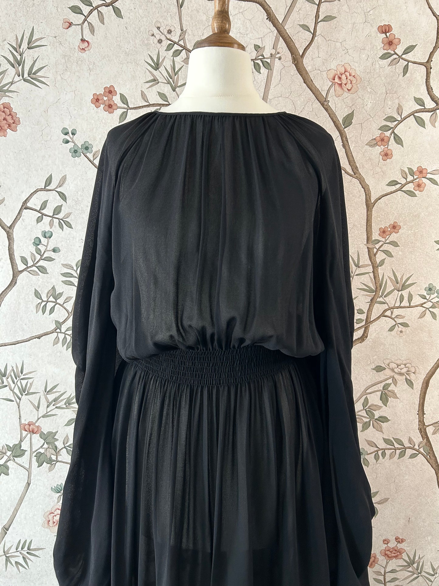 Rochas Paris Dramatic Balloon Sleeve Sheer Midaxi Dress - IT 42 (Uk 10 12)