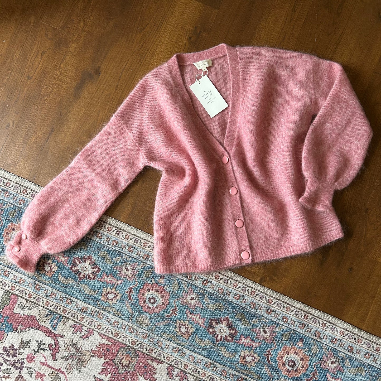 Sèzane Mohair Blend Cardigan in Rose - Medium (Uk 10 12) - With Tags