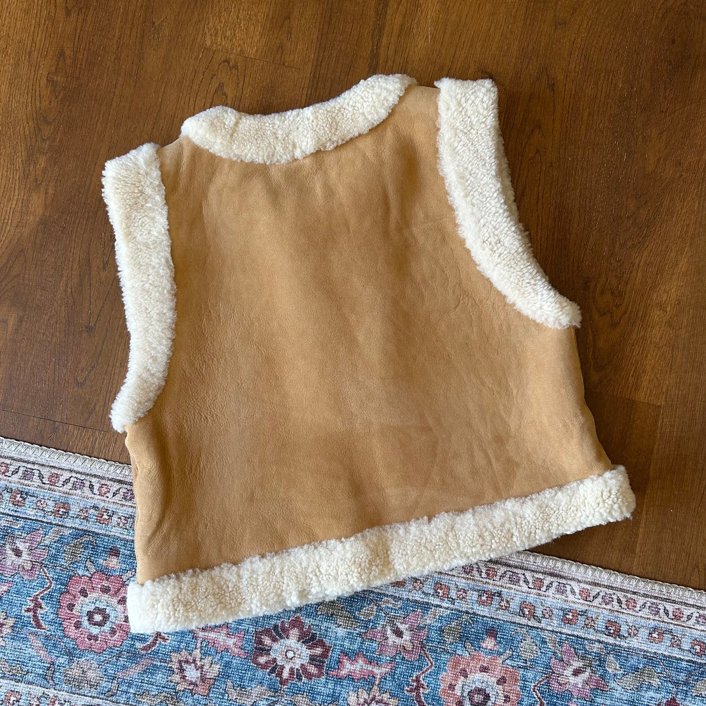 Sézane Caramel / Ecru Sheepskin and Shearling Gilet - Medium - With Tags