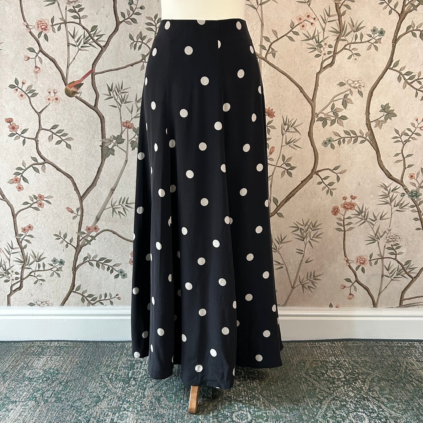 Sézane Polka Dot Silk Maxi Skirt - Uk 14 - With Tags