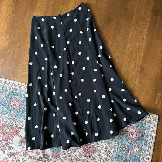 Sézane Polka Dot Silk Maxi Skirt - Uk 14 - With Tags
