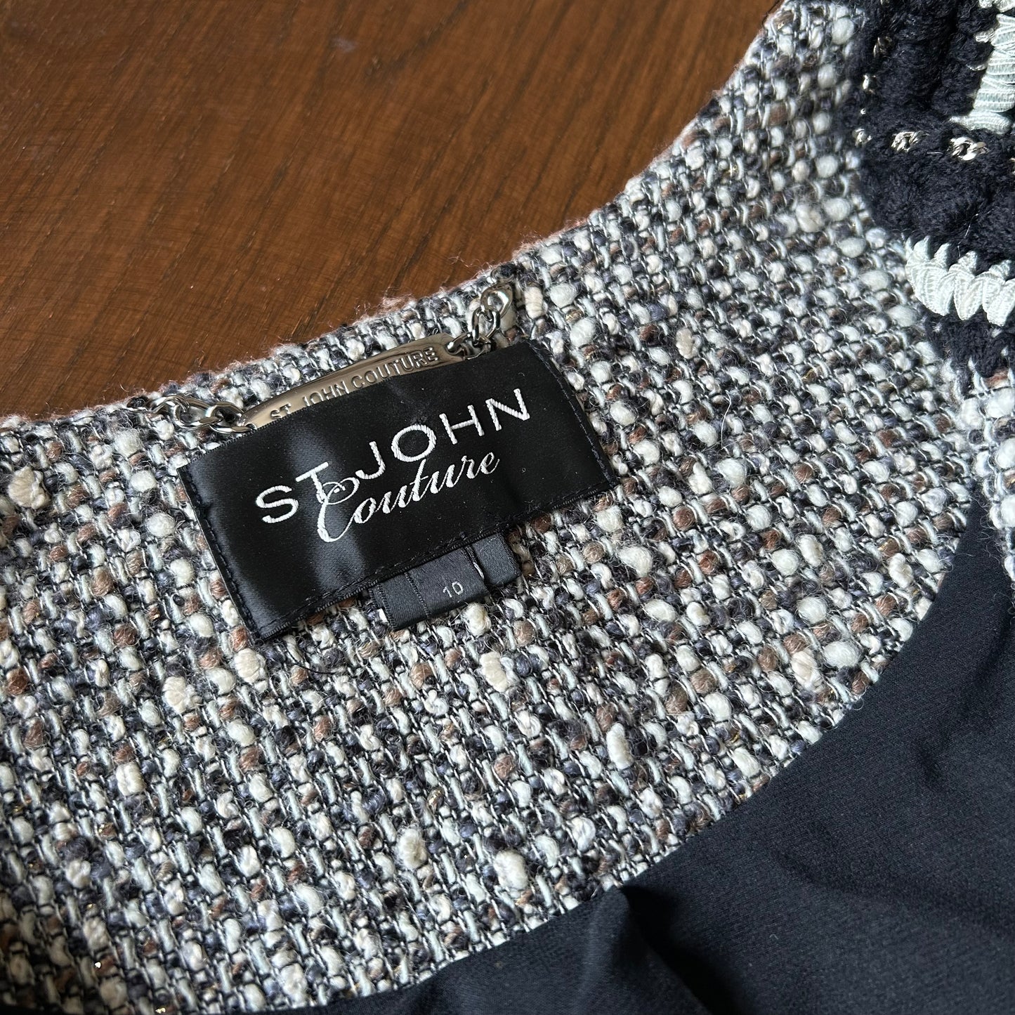St. John Couture Tweed Jacket With Silk Lining - US 10 (UK 14)
