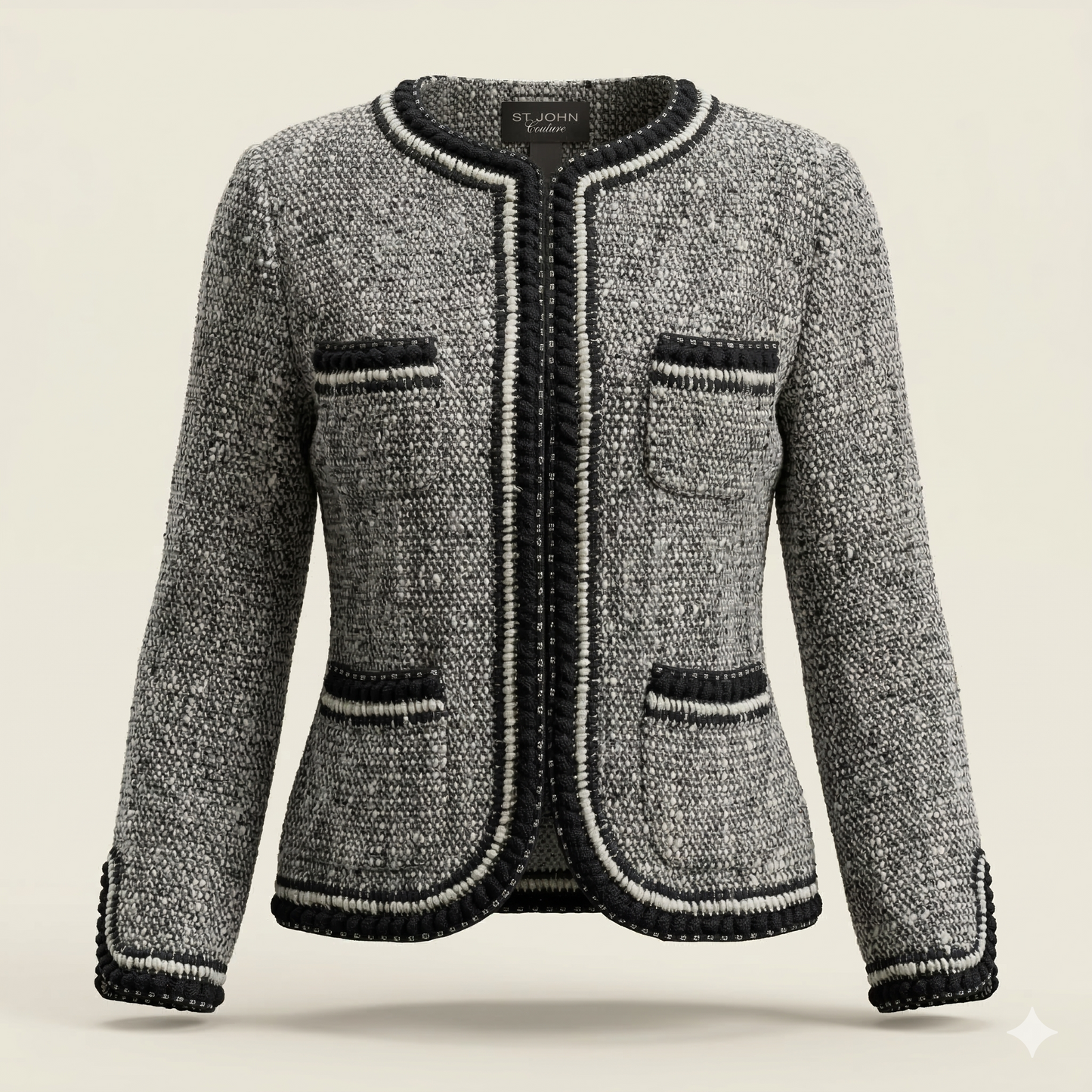 St. John Couture Tweed Jacket With Silk Lining - US 10 (UK 14)