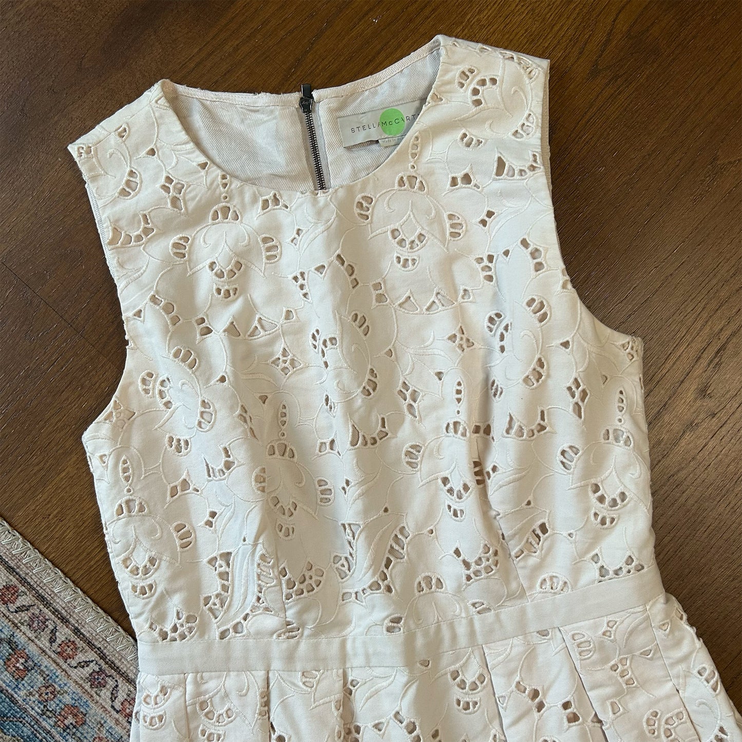 Stella McCartney Ecru Broderie Anglaise Dress - IT 40 (UK 8)