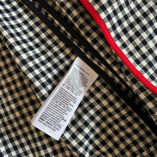 Tommy Hilfiger Textured Cotton Gingham Trench Coat - S/M (UK 8-12)