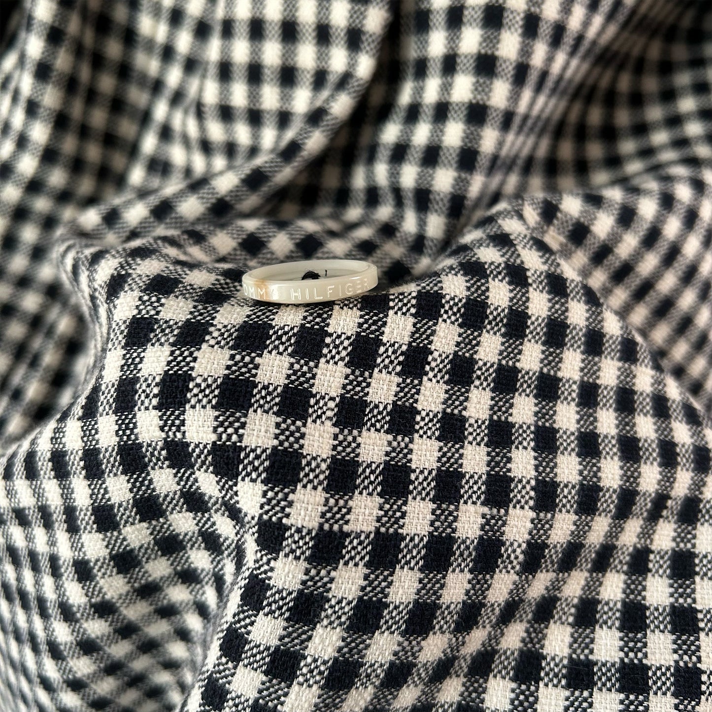 Tommy Hilfiger Textured Cotton Gingham Trench Coat - S/M (UK 8-12)