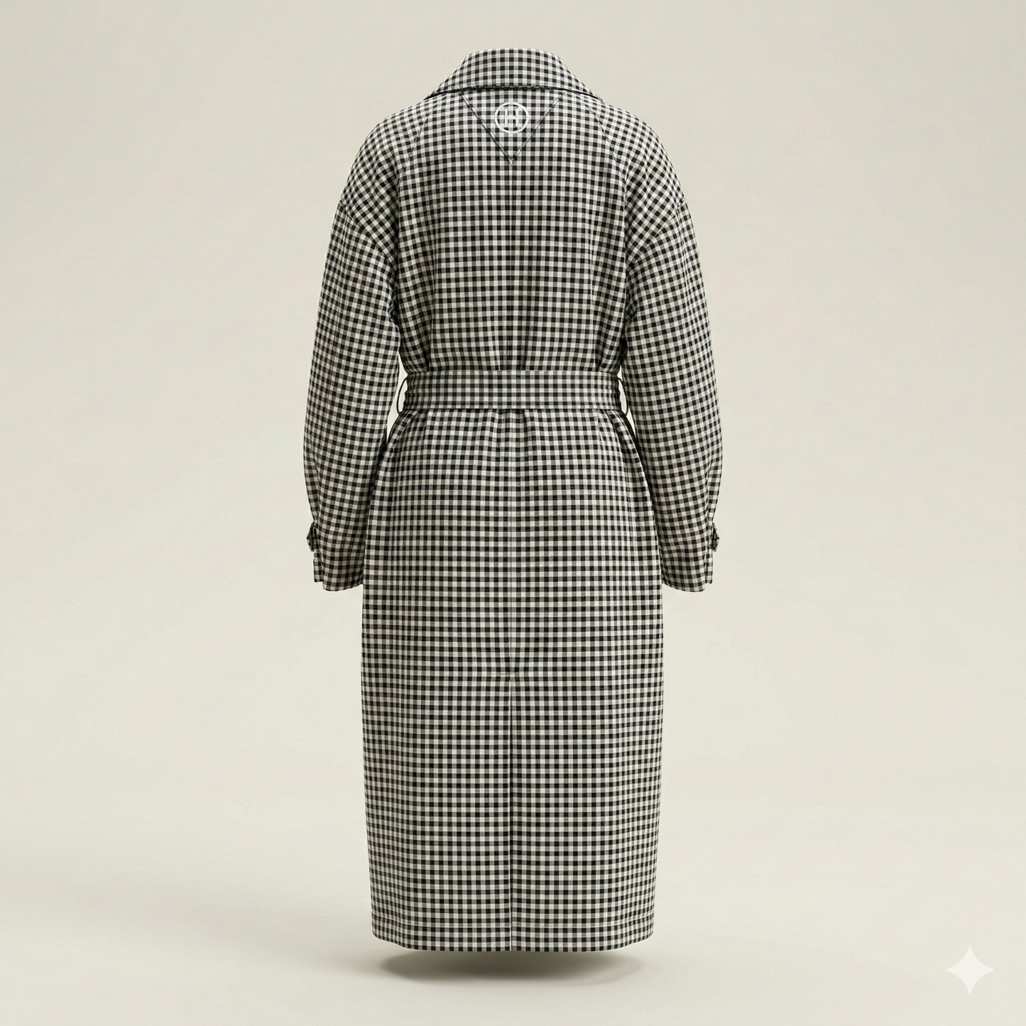 Tommy Hilfiger Textured Cotton Gingham Trench Coat - S/M (UK 8-12)